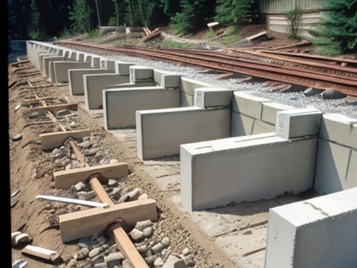  Steel beam bracing and footer block details
